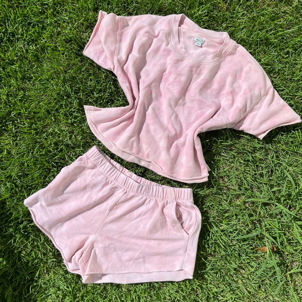 Aerie Pink Tie Dye Comfy Lounge Set